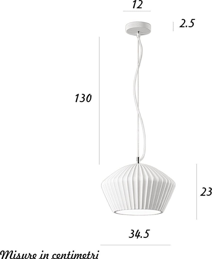 Lampadario plissettato gesso Perenz MINEA 8420 B E27 LED 34.5CM bianco opaco verniciabile - 3