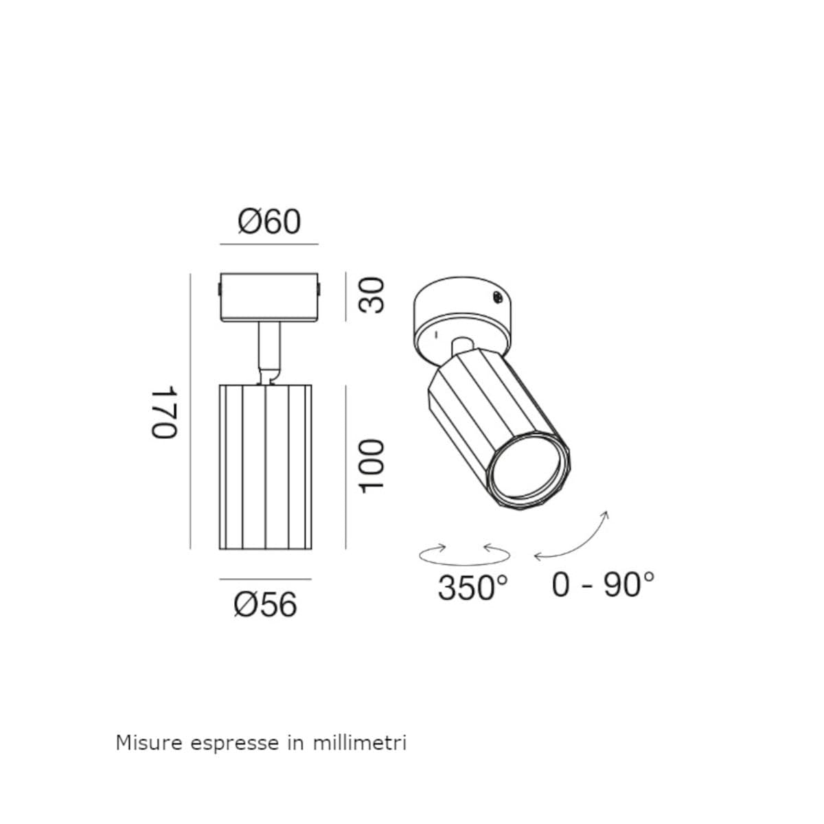 Plafoniera moderna Gea Led GFA1600 GU10 LED orientabile alluminio bianco - 3