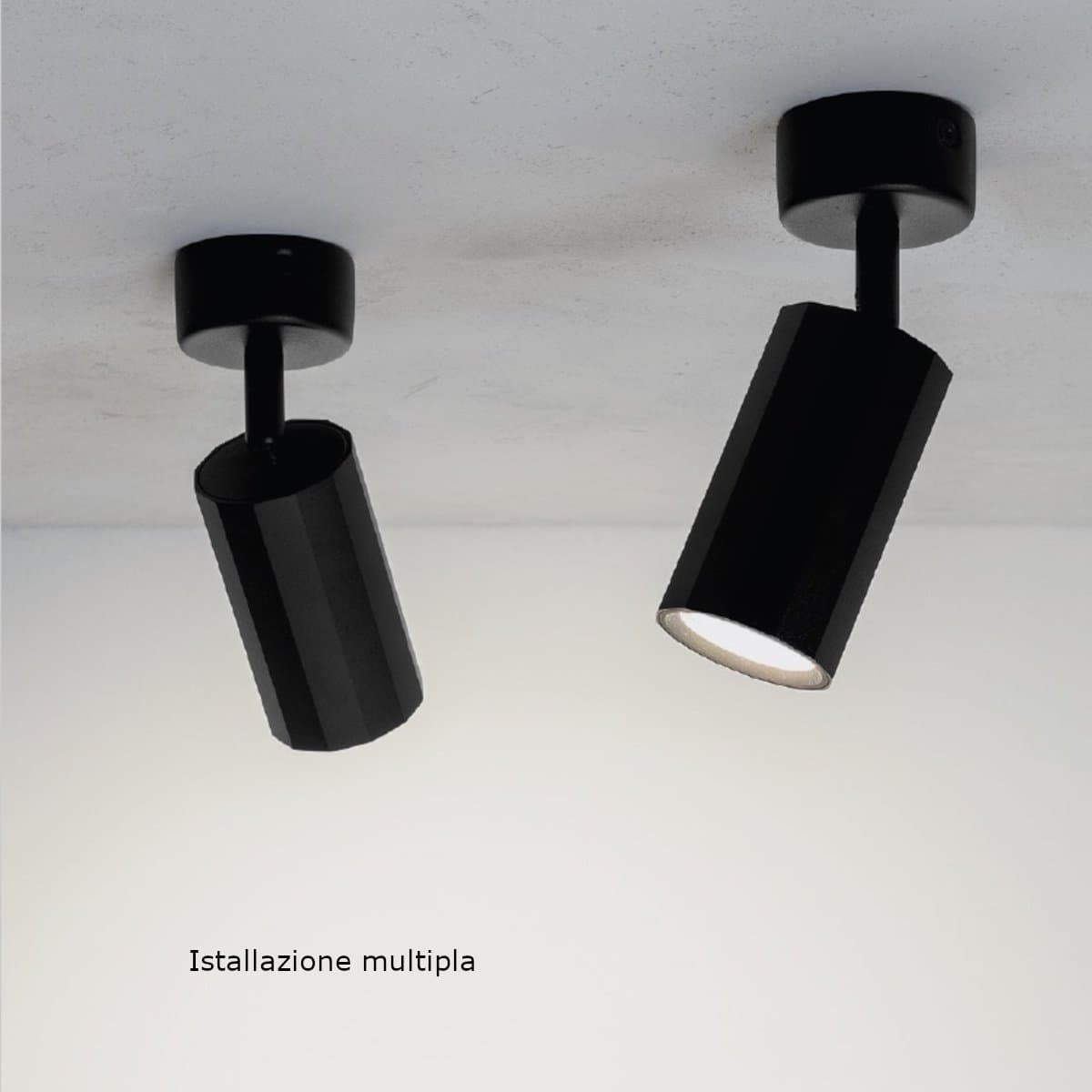 Plafoniera moderna Gea Led GFA1601 GU10 LED orientabile alluminio nero - 2