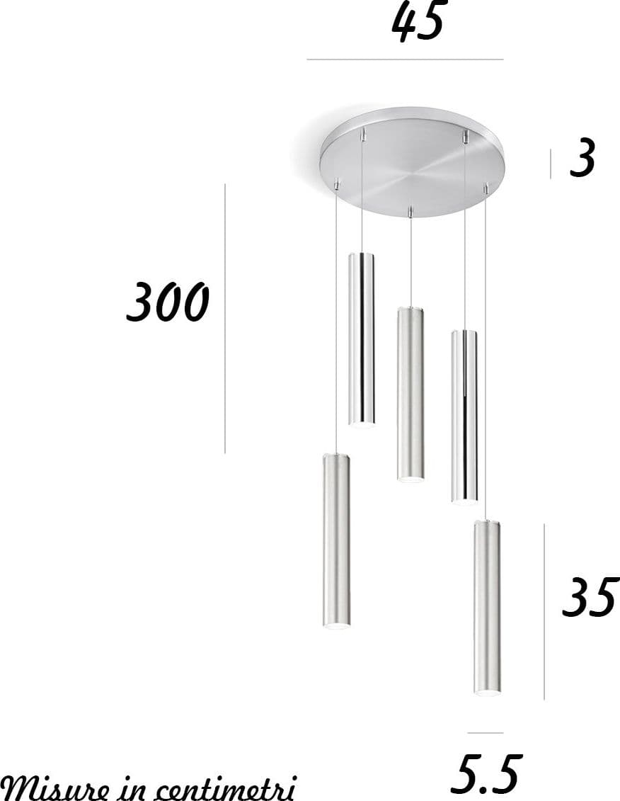 Lampadario moderno Perenz SHOT 8032 CR 8492 AL 8492 CR GU10 LED cromo lucido spazzolato multiluce - 2