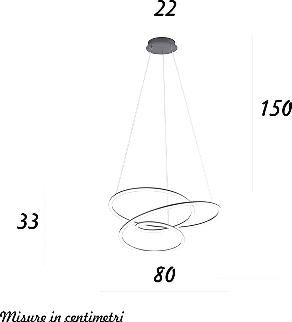 Lampadario moderno Perenz SPIRA 8150 GM LC LED DIM 3000K 5500LM grigio metallizzato - 2