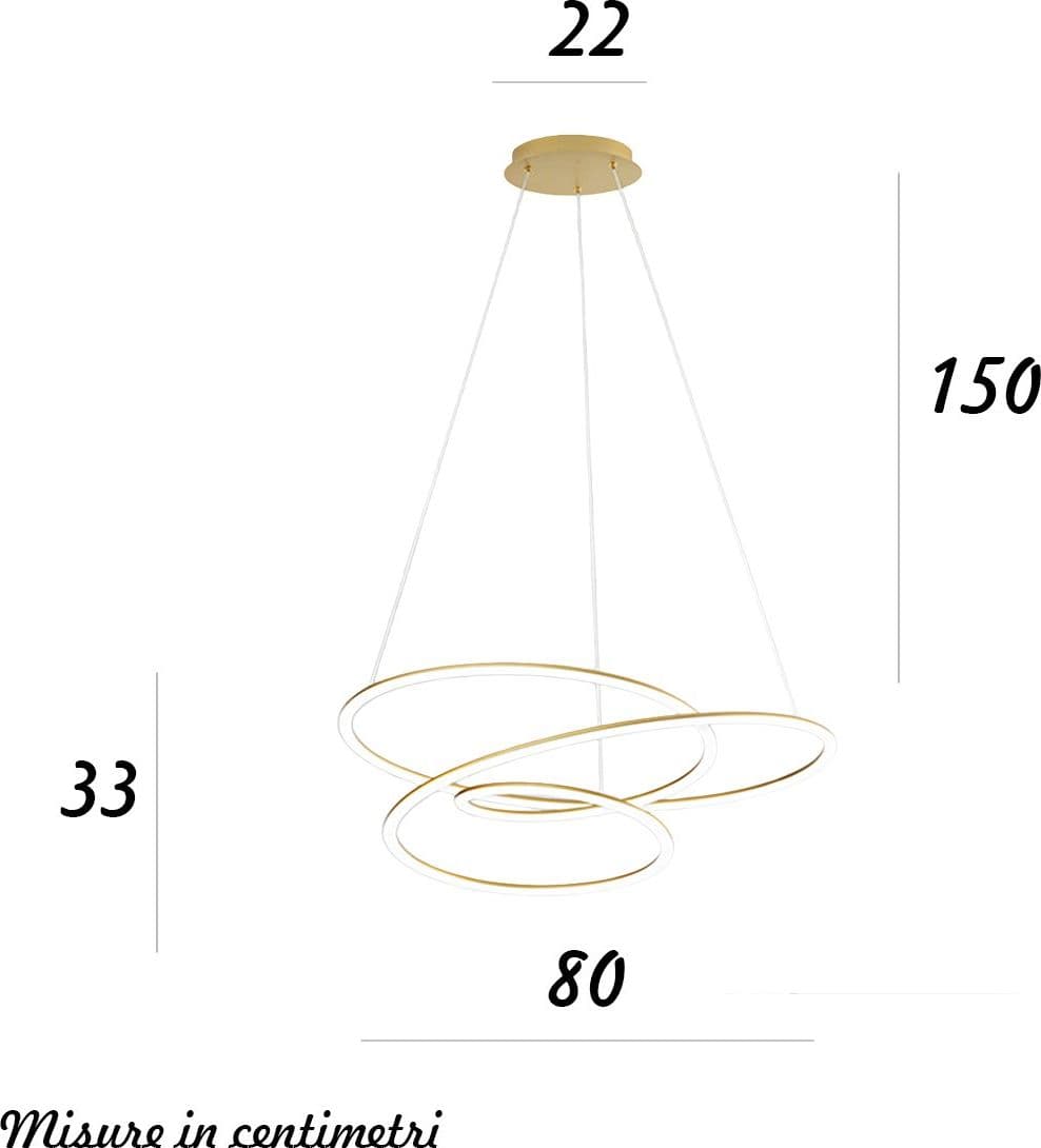 Lampadario classico Perenz SPIRA 8150 OR LC LED DIM 3000K 5500LM oro opaco - 3