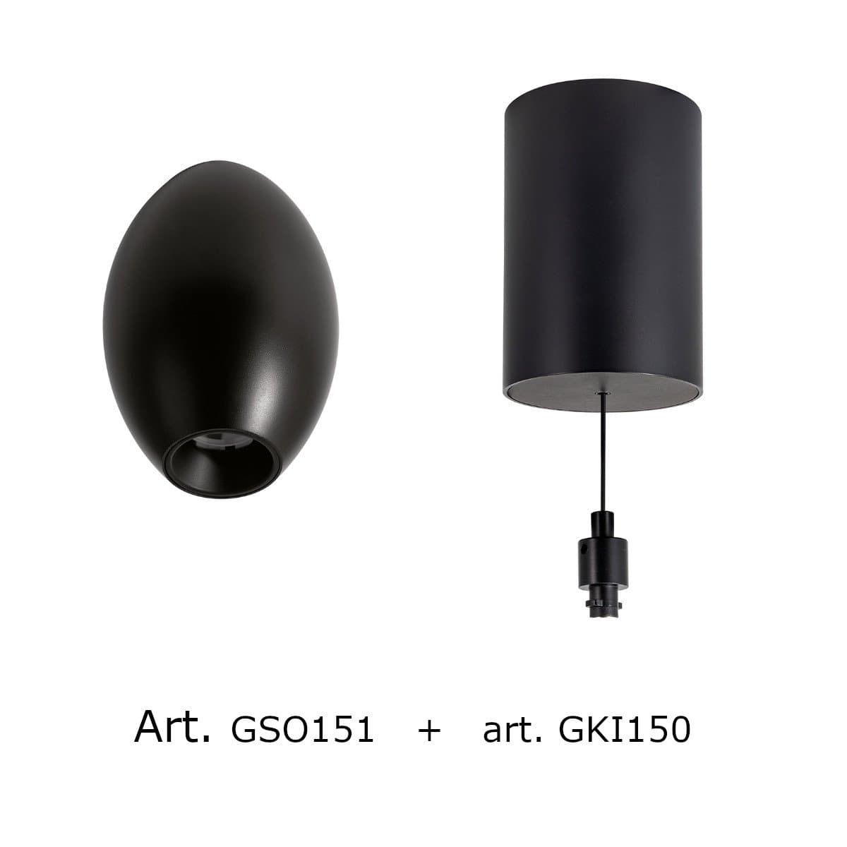 Sospensione moderna Gea Led GSO151+GKI150 LED metallo nero - 4