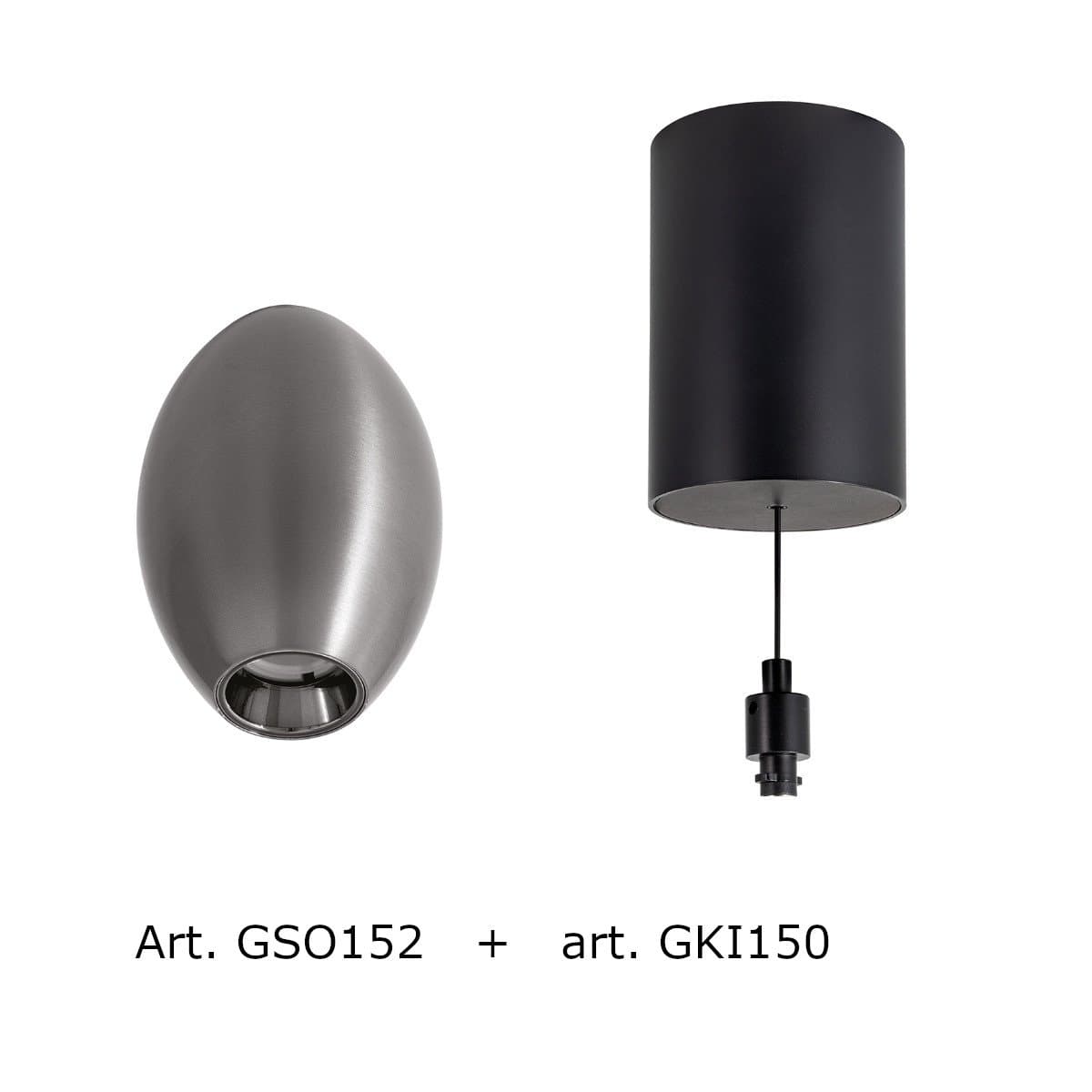 Sospensione moderna Gea Led GSO152+GKI150 LED metallo argento - 2