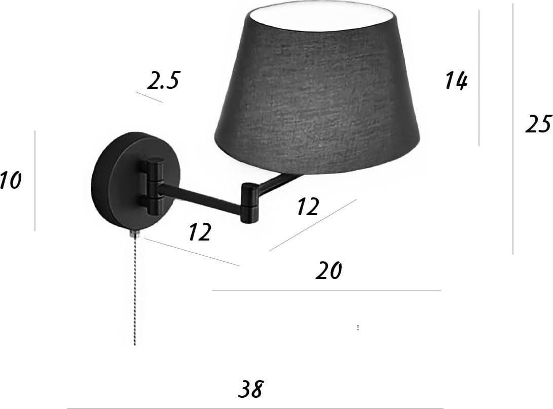 Applique braccio snodabile classico Perenz CRANE 8474 OR E27 LED metallo oro opaco paralume tessuto bianco - 3
