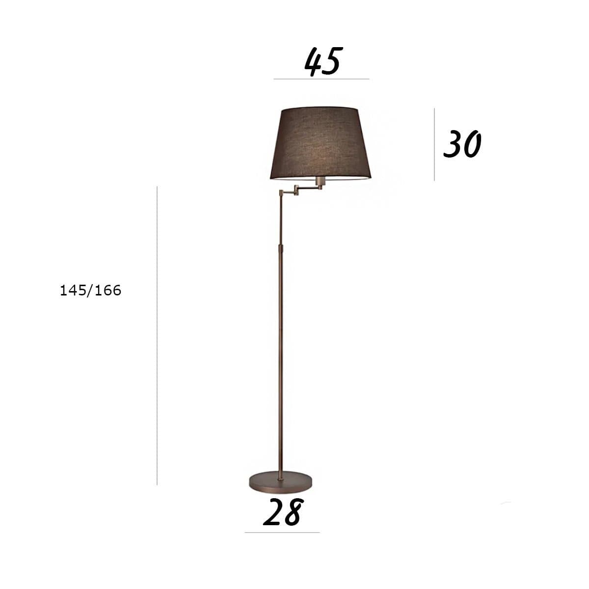 Piantana classica Perenz CRANE 8476 OR E27 LED metallo oro paralume tessuto bianco - 5