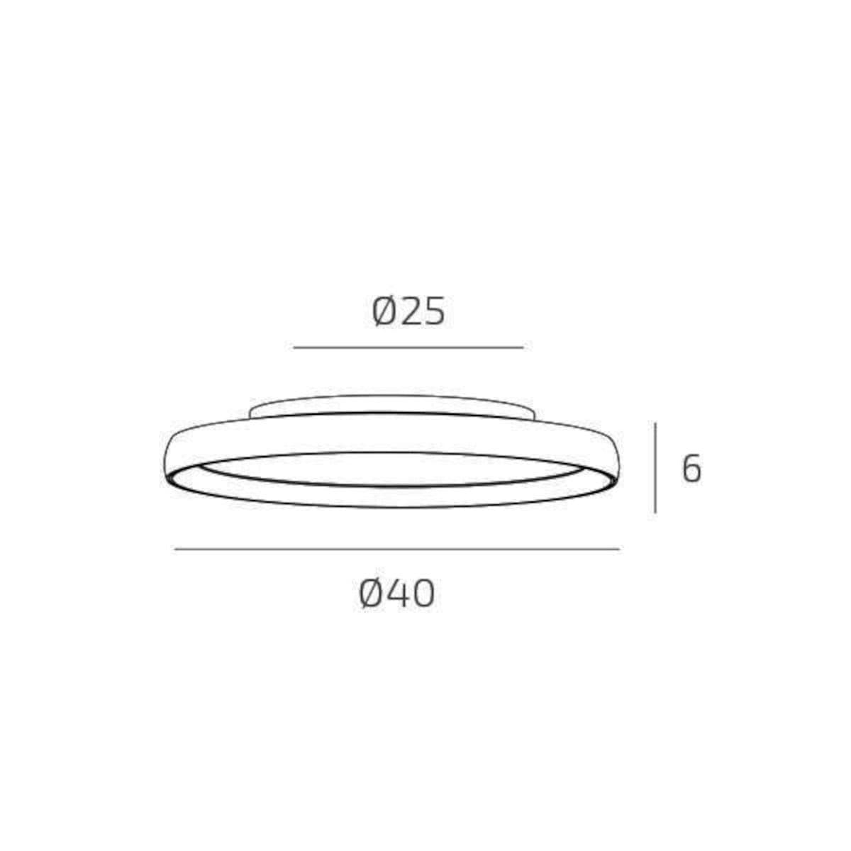 Plafoniera moderna Top light PLANA 1221 40 LED CCT SWITCH metallo acrilico - 4