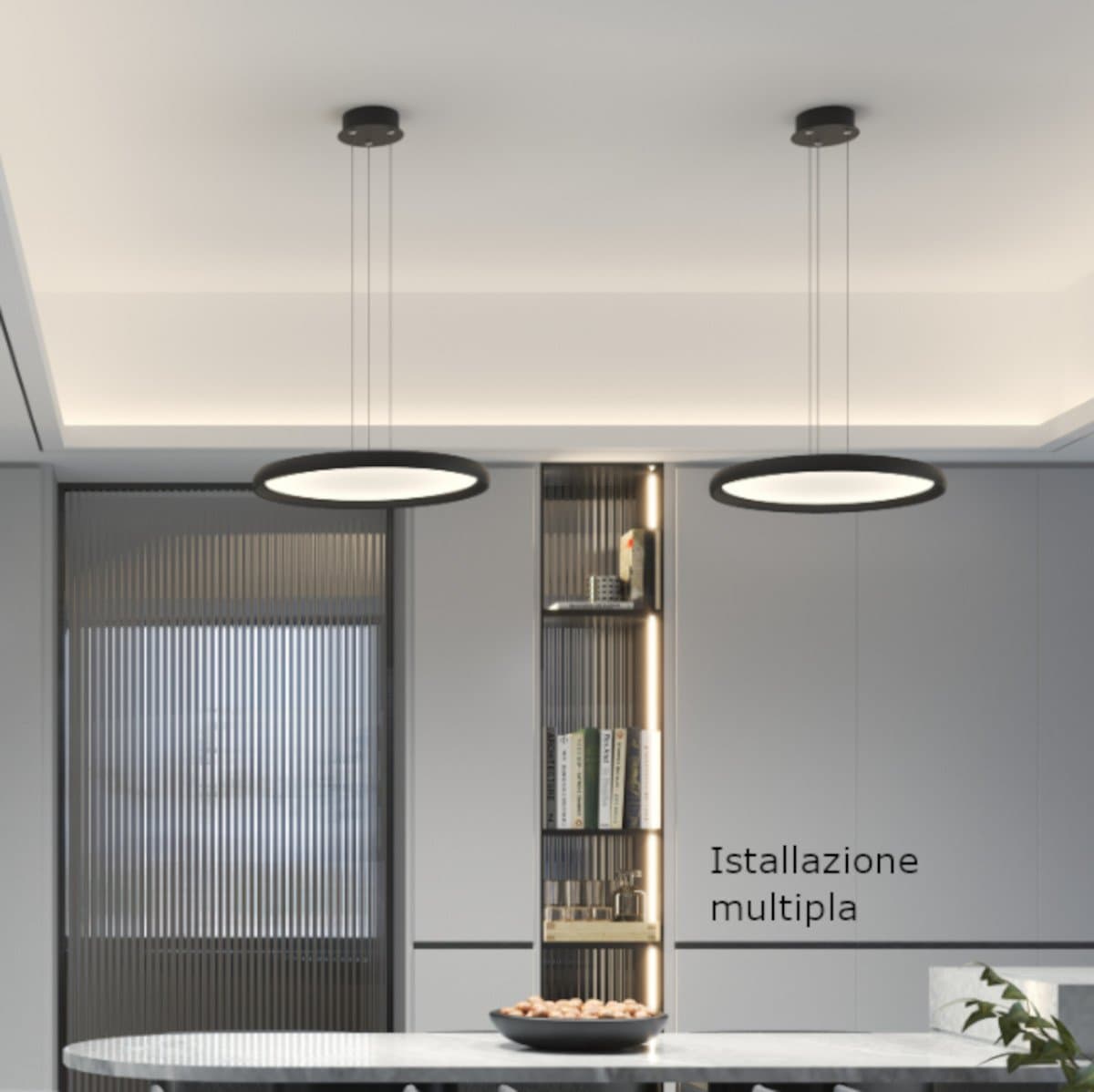 Lampadario moderna Top light PLANA 1221 S50 LED CCT SWITCH metallo acrilico - 3