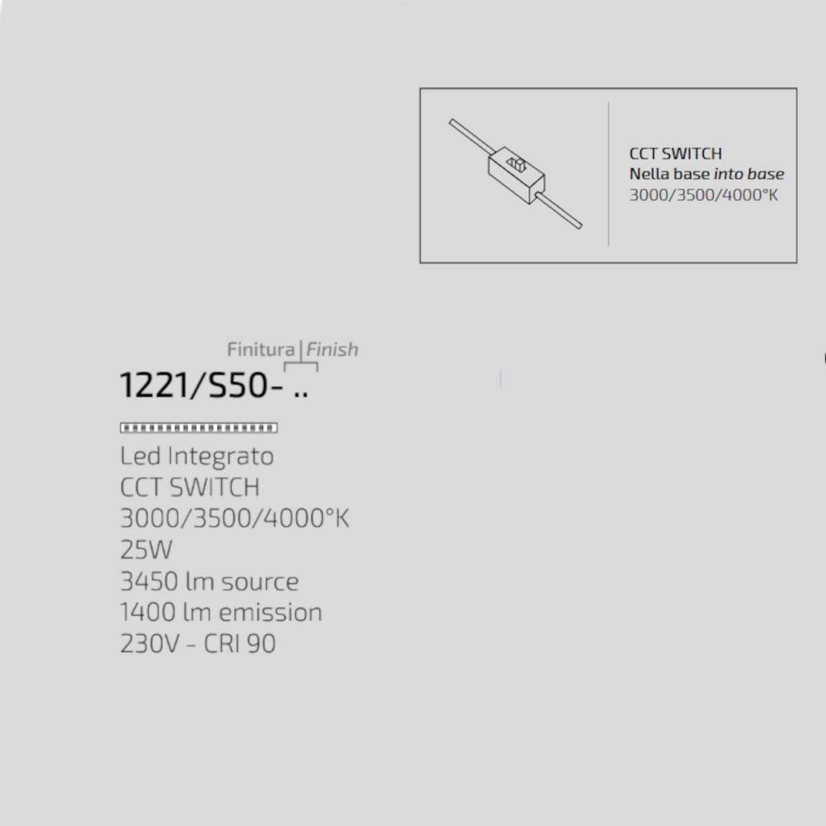 Lampadario moderna Top light PLANA 1221 S50 LED CCT SWITCH metallo acrilico - 9