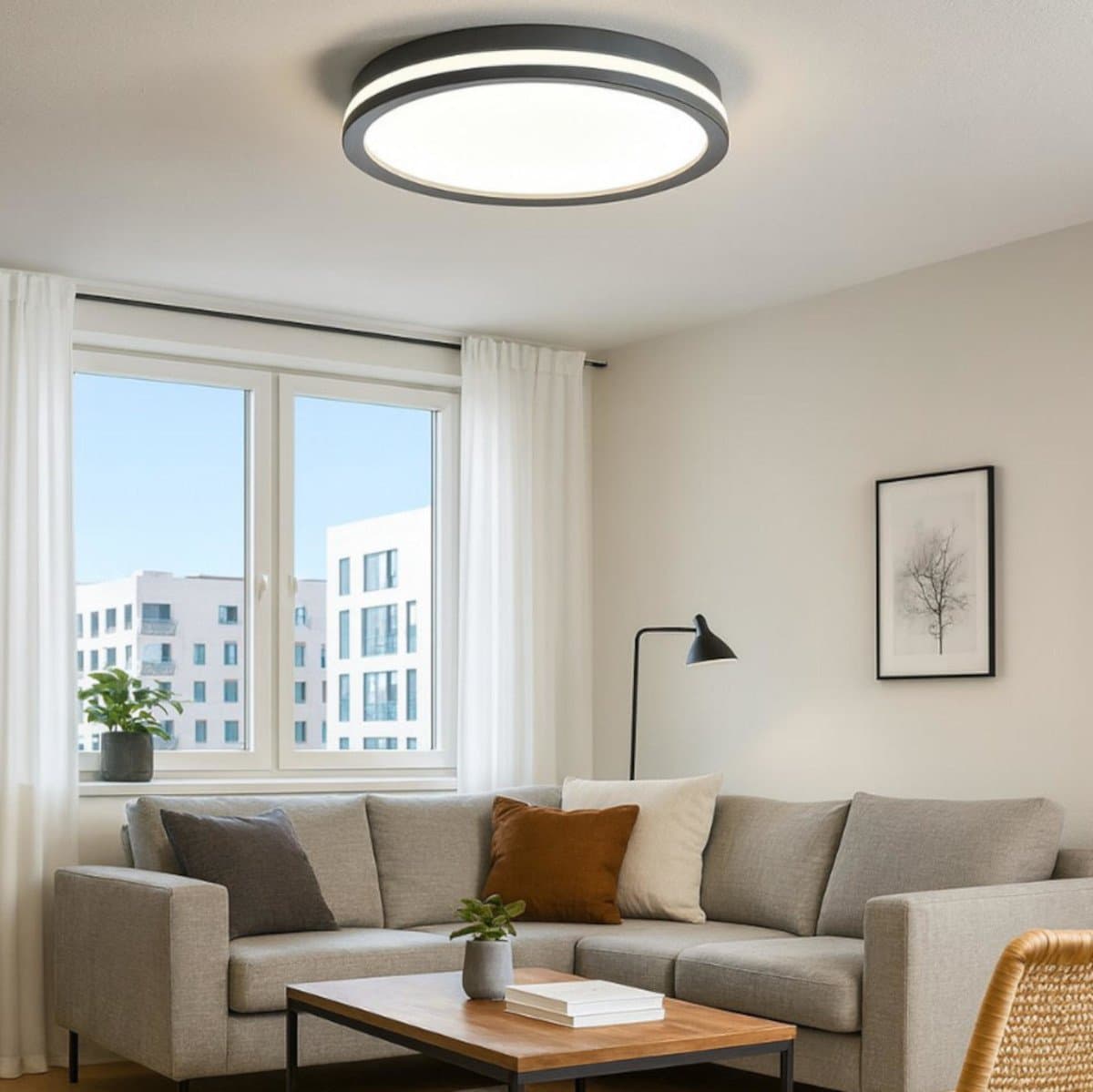 Plafoniera moderna Top light AERA 1222 60 LED CCT SWITCH biemissione metallo acrilico - 4