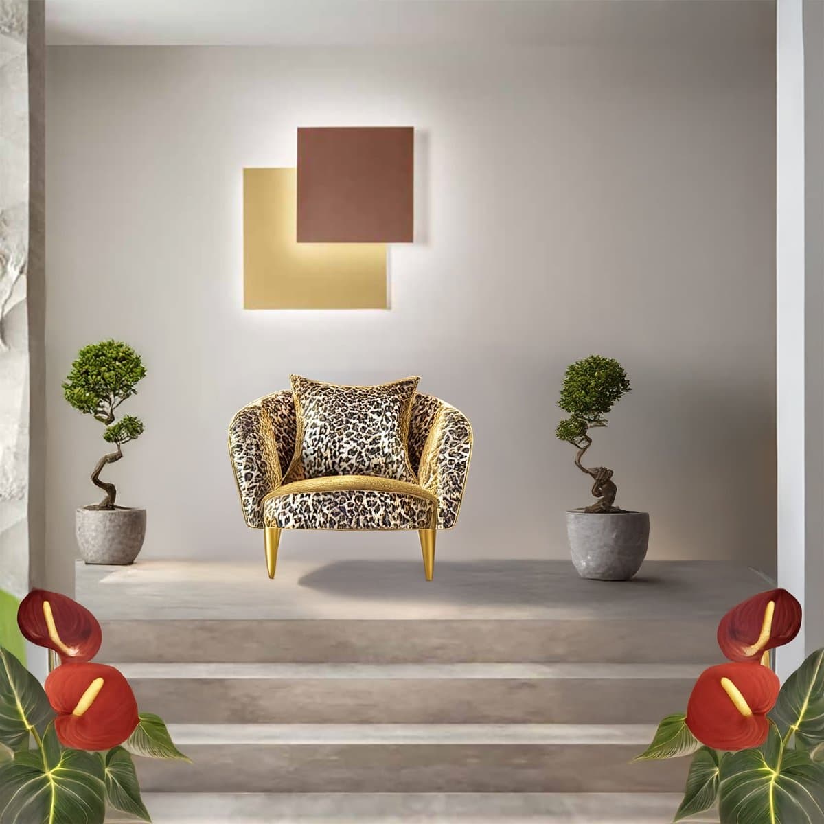 Plafoniera classica Perenz POST 8458 OR LC 48W LED 3840LM metallo oro marrone - 2