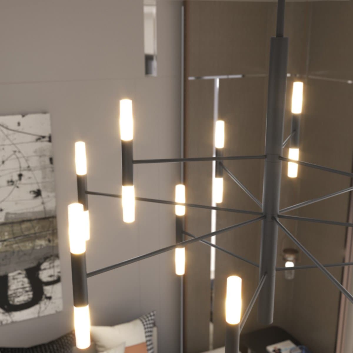 Lampadario moderno Top Light SPACE 1226 80 G9 LED metallo acrilico - 7