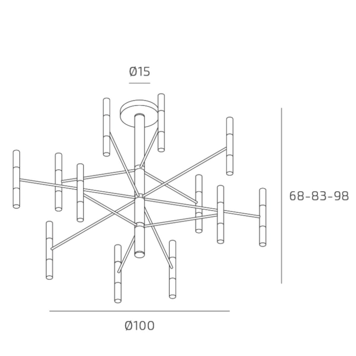 Lampadario moderno Top Light SPACE 1226 100 G9 LED metallo acrilico - 16