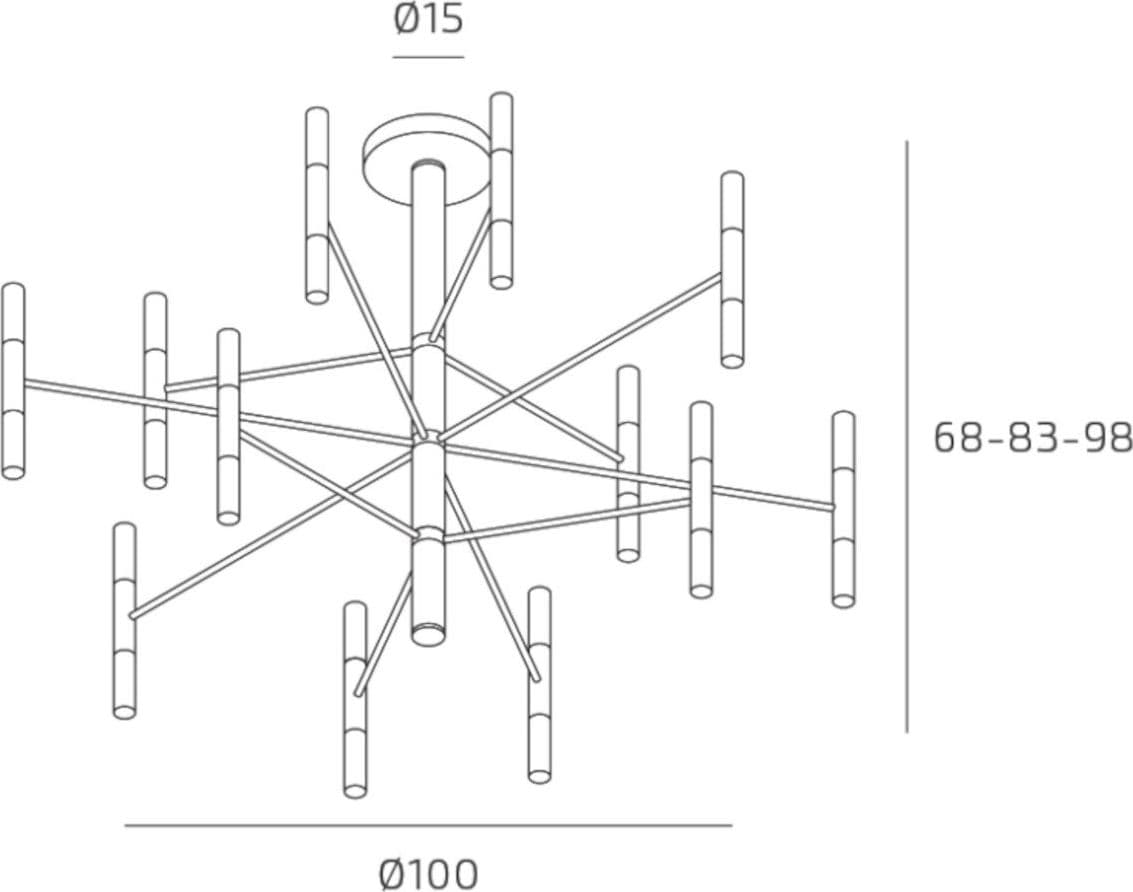 Lampadario moderno Top Light SPACE 1226 100 G9 LED metallo acrilico - 10