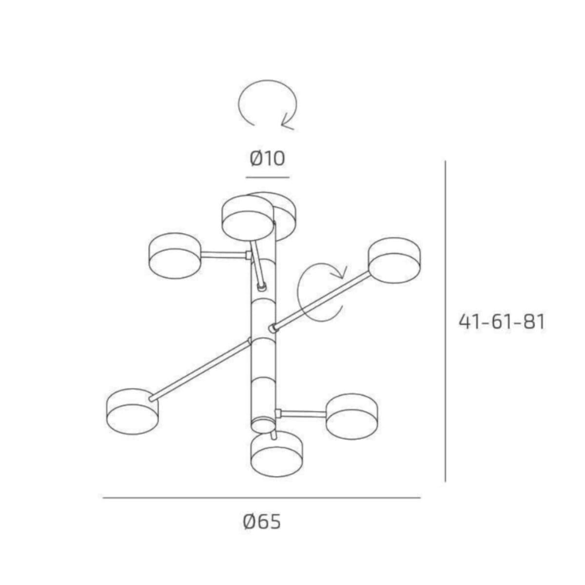 Lampadario moderno Top Light OCTOPUS 1227 6 GX53 LED orientabile metallo - 11