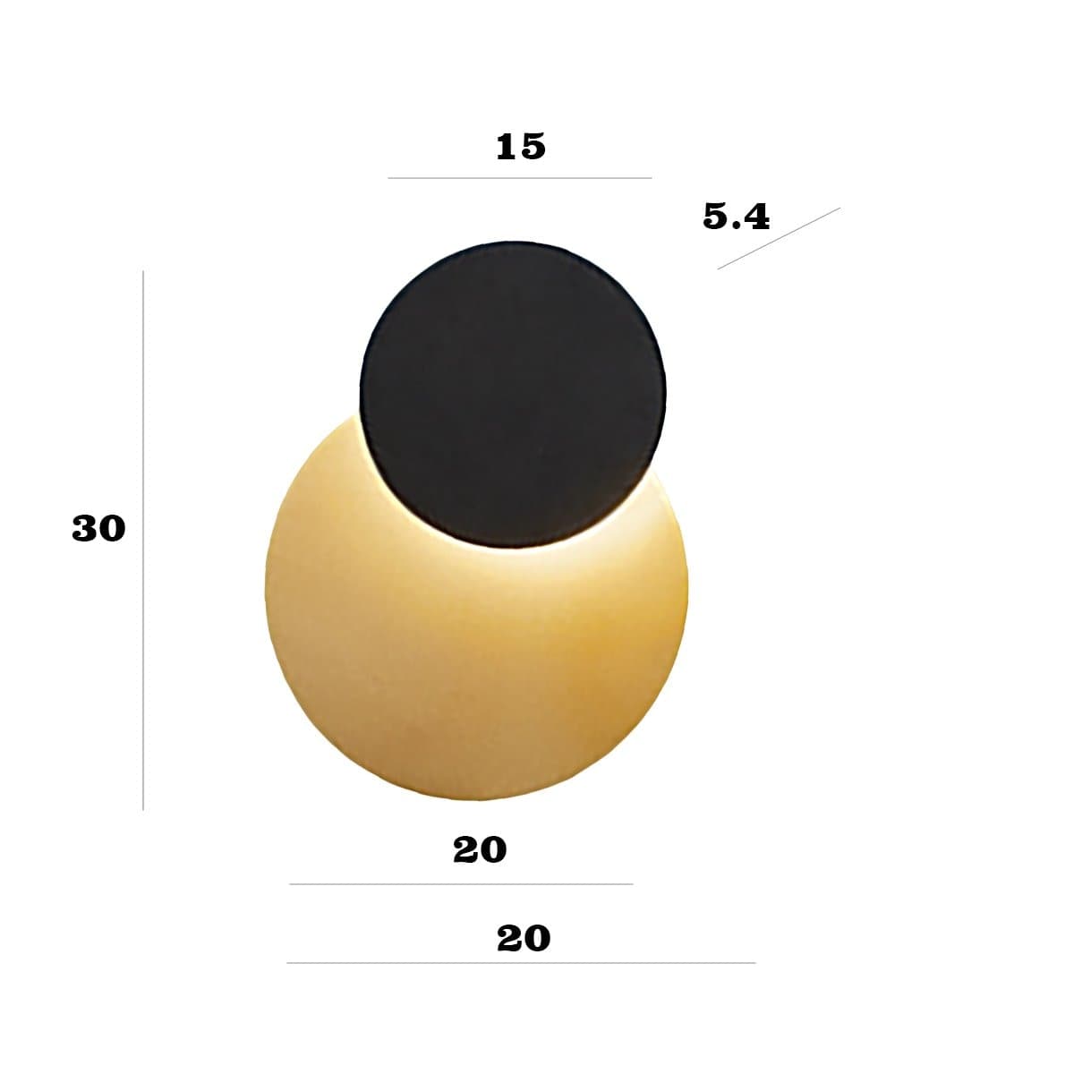 Applique classica Perenz DRUM 8229 OR LC 22W LED 1877LM metallo oro nero orientabile inclinabile - 6