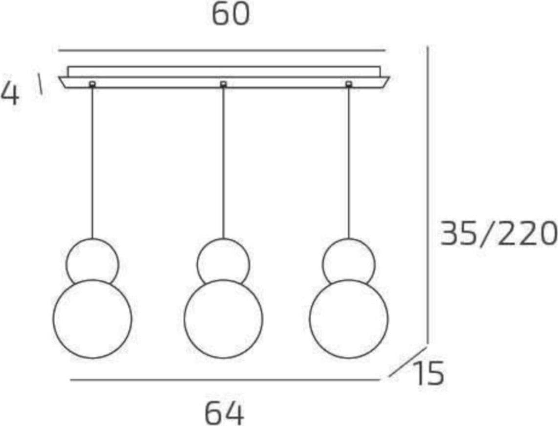Lampadario moderno Top Light COTTAGE 1228 S3 R G9 LED vetro metallo - 13