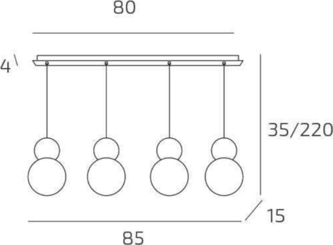 Lampadario moderno Top Light COTTAGE 1228 S4 R G9 LED vetro metallo - 12
