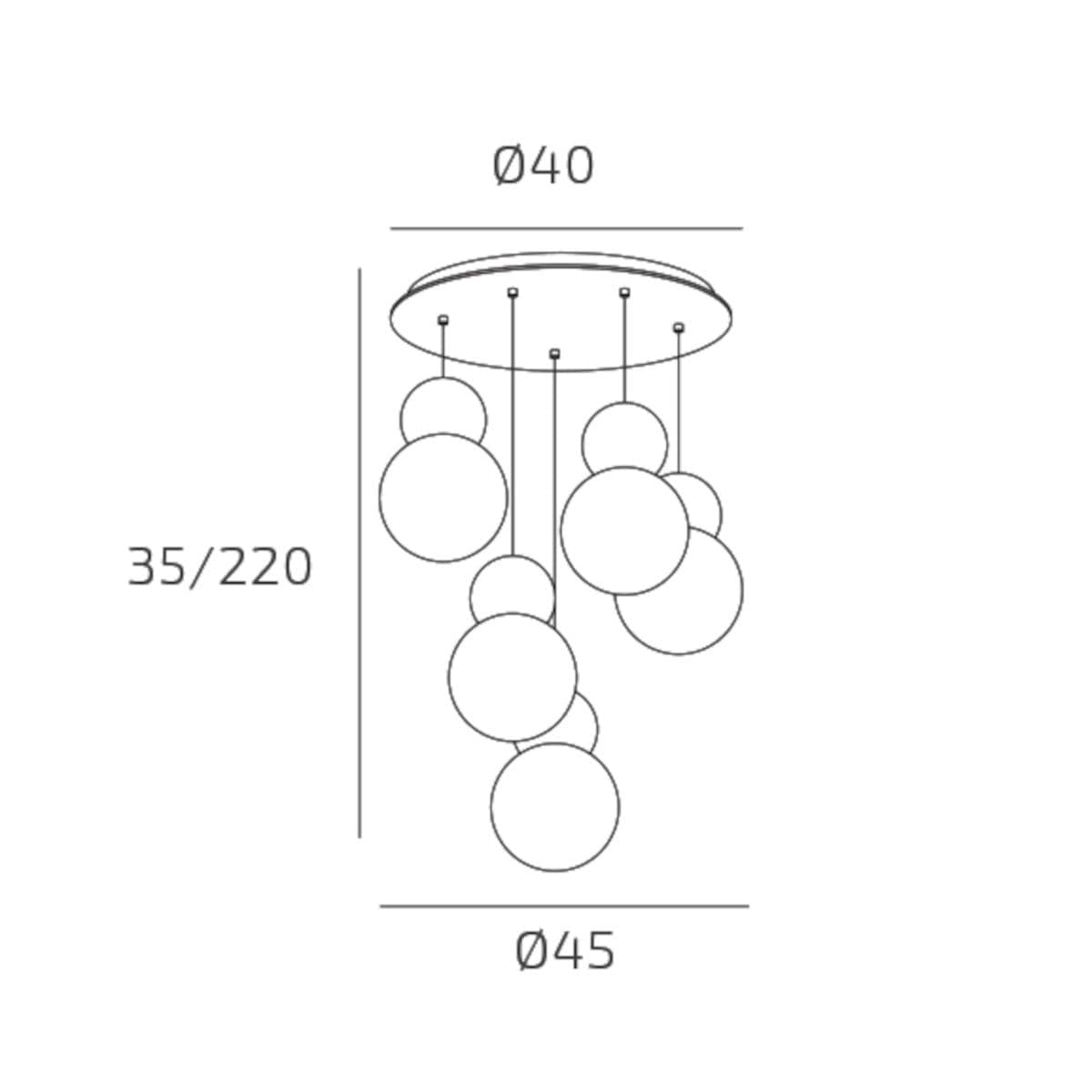 Lampadario moderno Top Light COTTAGE 1228 S5 T G9 LED vetro metallo - 12