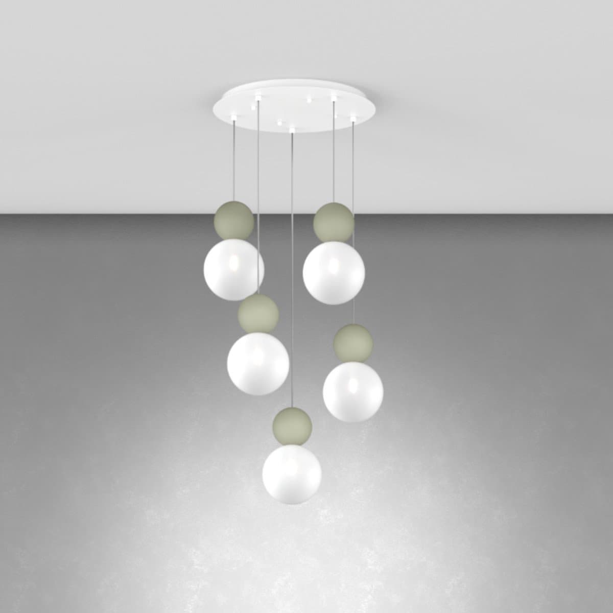 Lampadario moderno Top Light COTTAGE 1228 S5 T G9 LED vetro metallo - 7