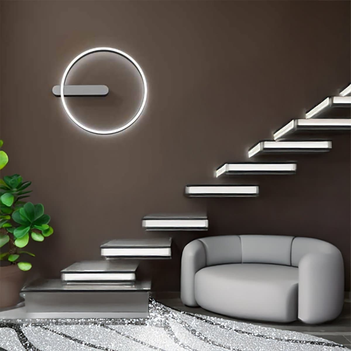 Plafoniera moderna Perenz OFF 8426 GR CT LED CCT biemissione metallo grigio spazzolato - 2