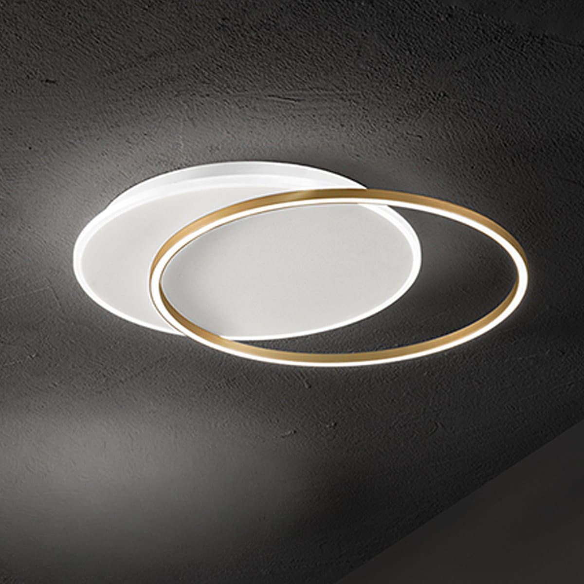 Plafoniera moderna Perenz illumina ORBIT 8195 OR LC LED alluminio metallo bianco oro spazzolato acrilico - 4