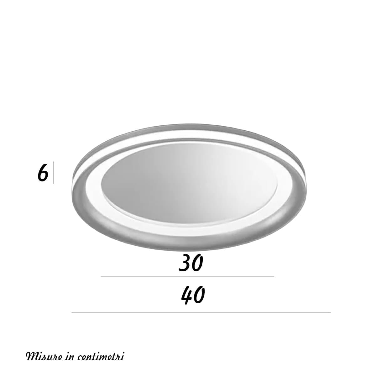 Plafoniera moderna Perenz illumina MIRO' 8258 GR LC LED 2660LM 3000K dimmerabile alluminio metallo acrilico grigio titanio - 4