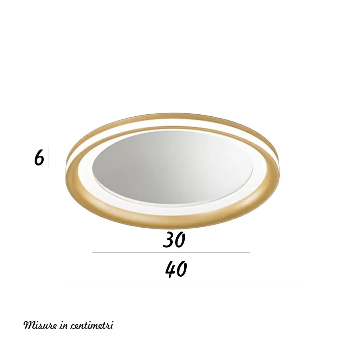 Plafoniera moderna Perenz illumina MIRO' 8258 OR LC LED 2660LM 3000K dimmerabile alluminio metallo acrilico oro spazzolato - 4