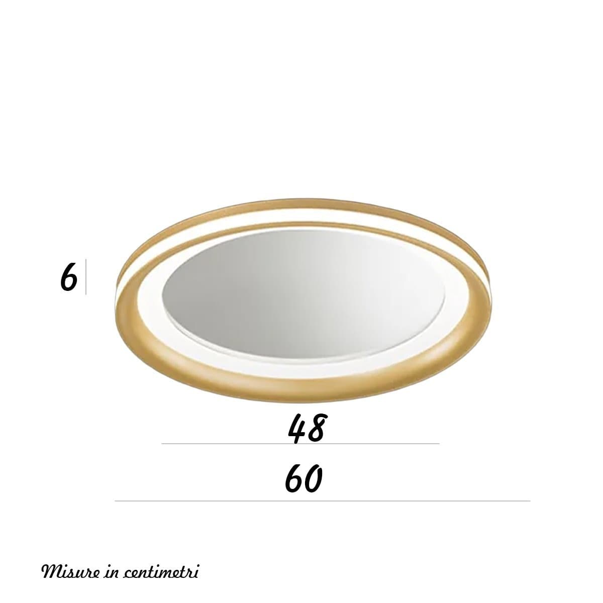 Plafoniera moderna Perenz illumina MIRO' 8260 OR LC LED 4130LM 3000K dimmerabile alluminio metallo acrilico oro spazzolat - 3