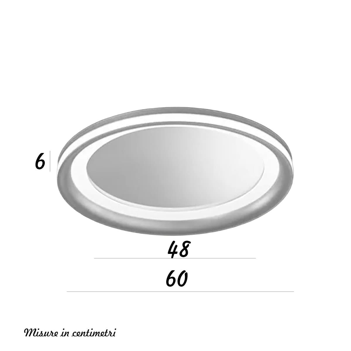 Plafoniera moderna Perenz illumina MIRO' 8260 GR LC LED 4130LM 3000K dimmerabile alluminio metallo acrilico grigio titanio - 4