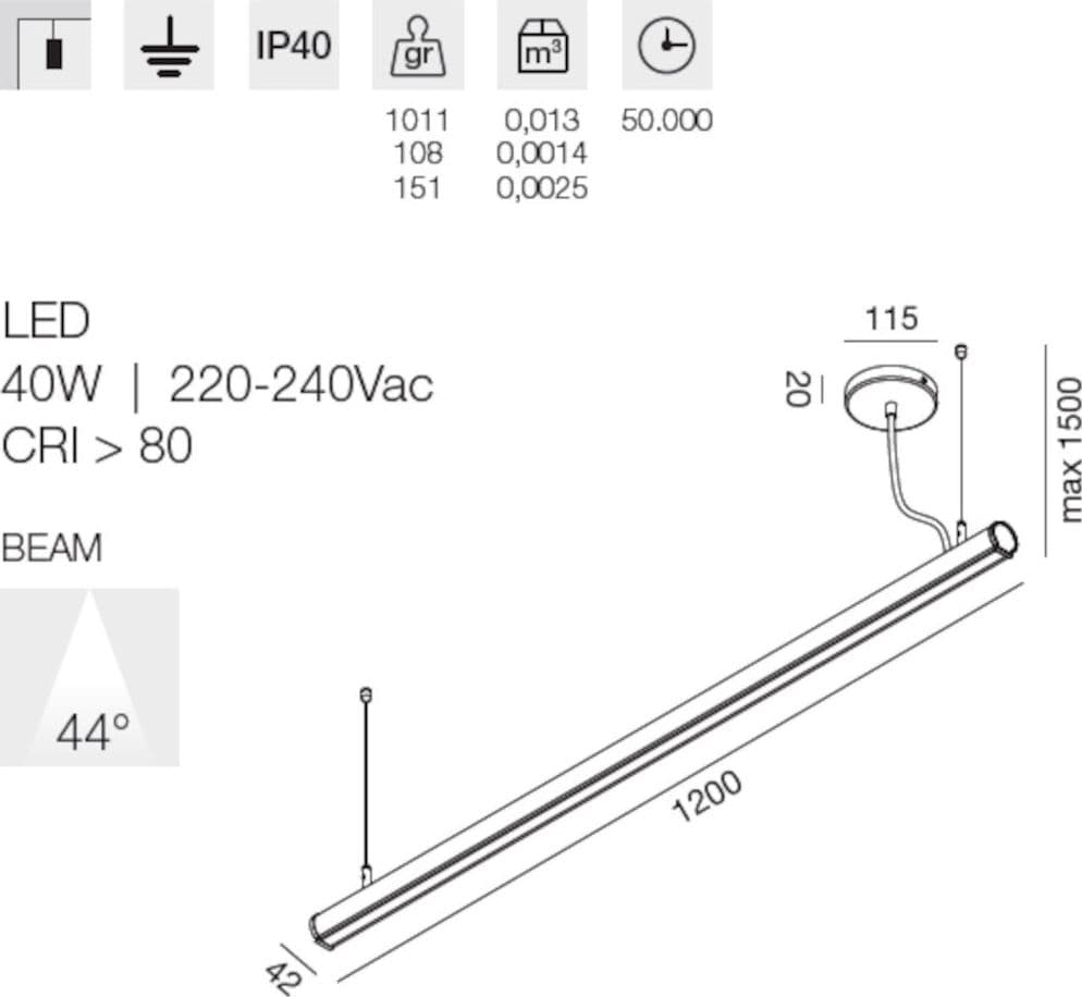 Sospensione moderna Gea Led GSO121C LED biemissione alluminio - 5