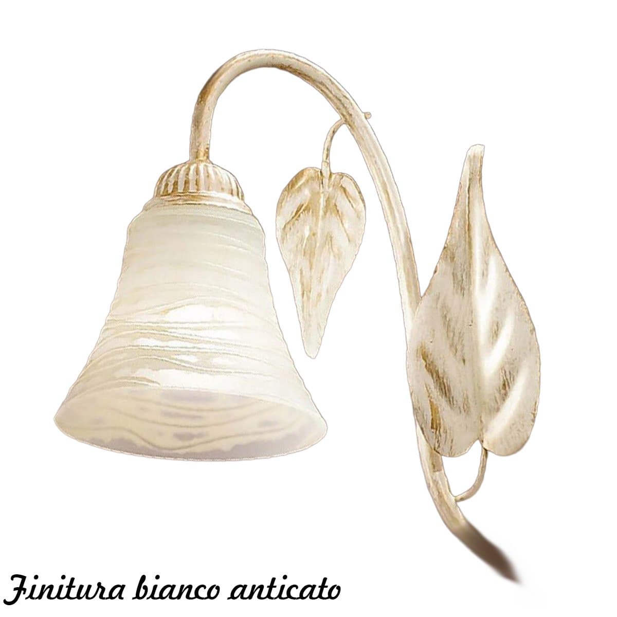 Plafoniera classica Due P illuminazione TOSCA PL3 E14 LED metallo vetro bianco paglierino - 10