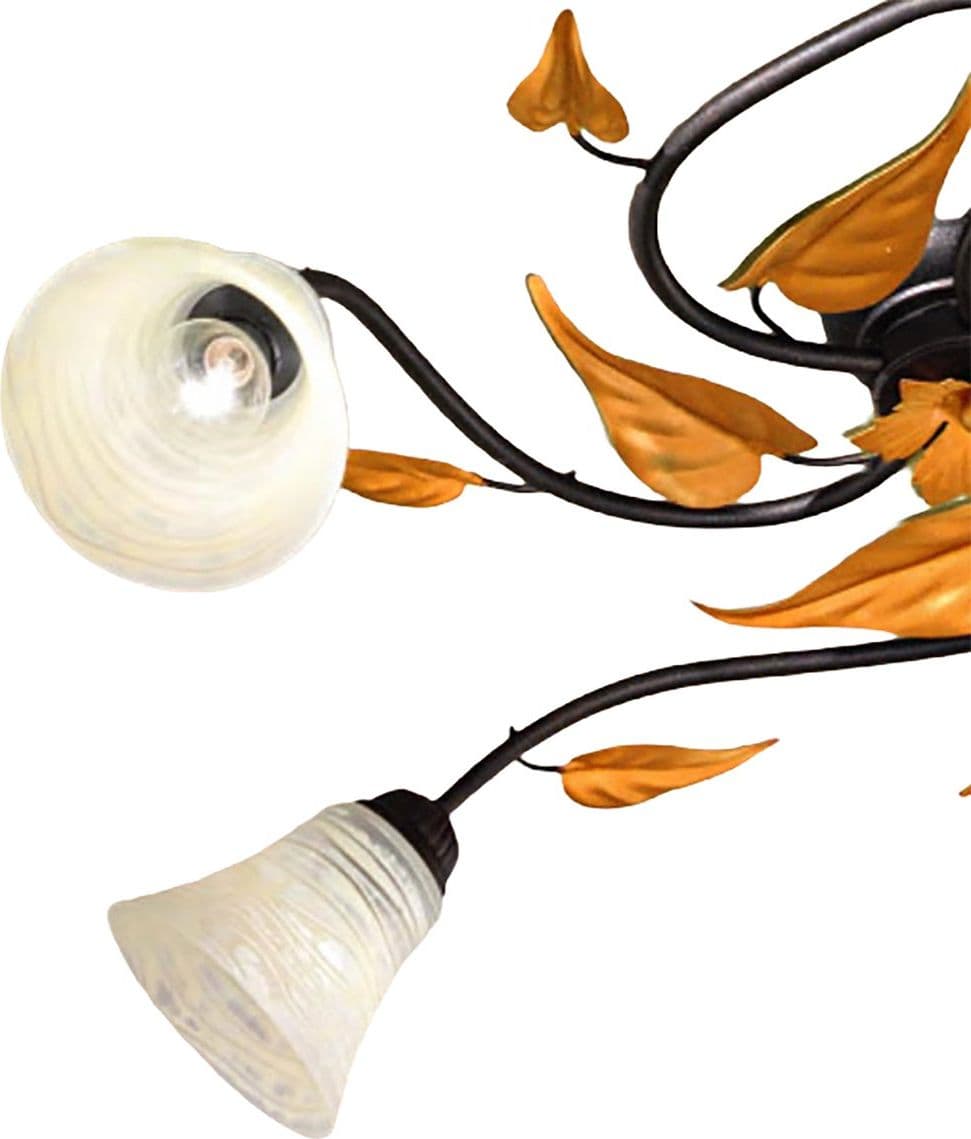 Plafoniera classica Due P illuminazione TOSCA PL3 E14 LED metallo vetro bianco paglierino - 4