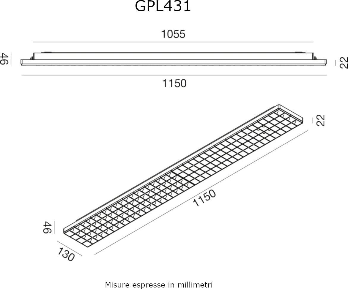 Plafoniera moderna Gea Led GPL431+GKI421P LED IP54 termoplastico - 7