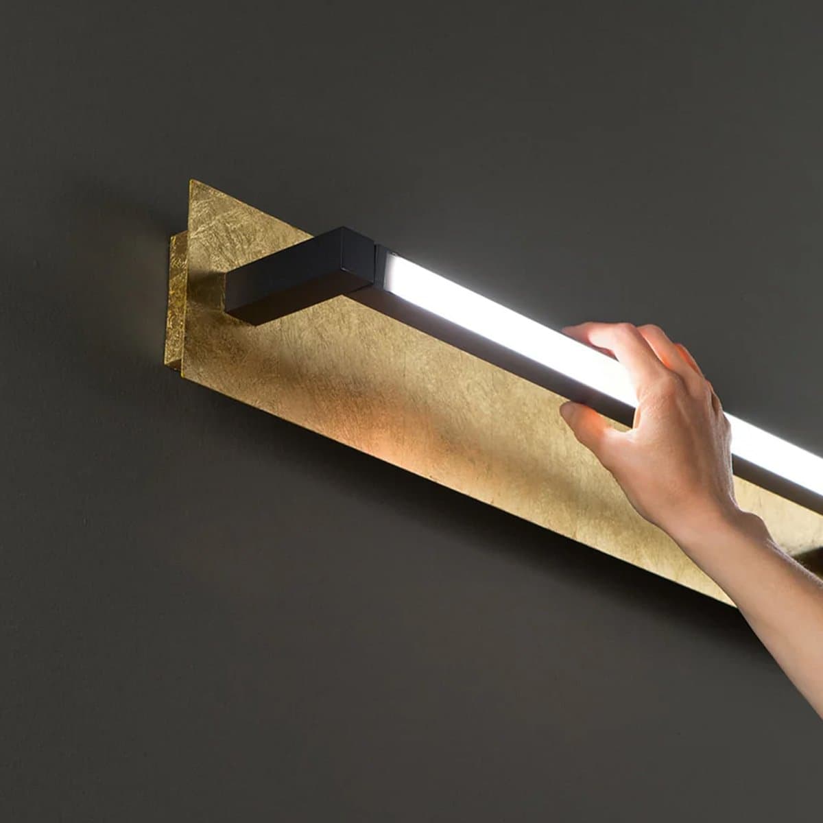 Applique orientabile Perenz FOGLIA 8436 FO CT LED CCT 1440LM nero opaco foglia oro - 5