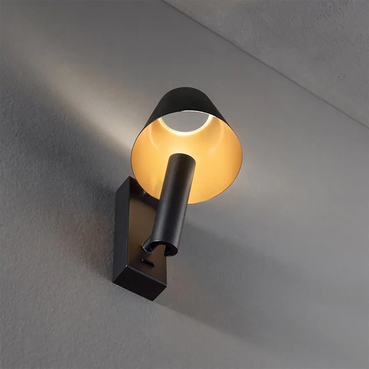 Applique Perenz REVERSE 8472 N LC LED 3000K 480LM paralume spot metallo nero oro opaco orientabile - 2