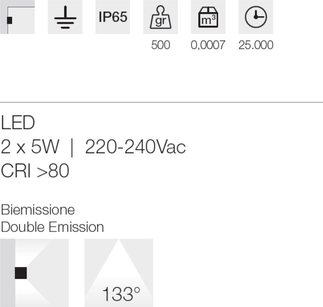 Applique moderno Gea Led GES2211 LED IP65 alluminio antracite biemissione - 4