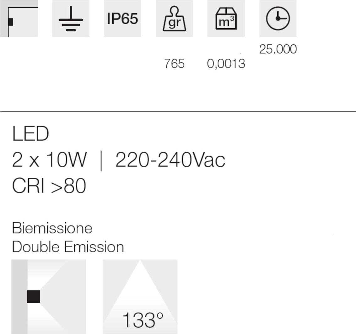 Applique classico Gea Led GES2215 LED IP65 alluminio marrone biemissione - 5