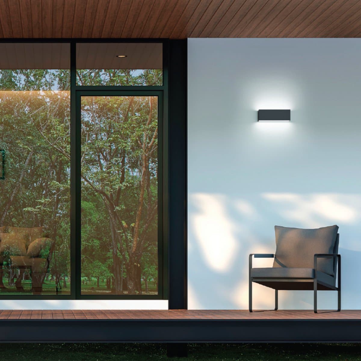 Applique moderno Gea Led GES2214 LED IP65 alluminio antracite biemissione - 2