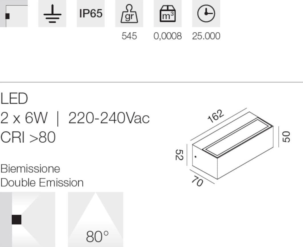 Applique moderno Gea Led GES2240 LED IP65 alluminio bianco biemissione - 5