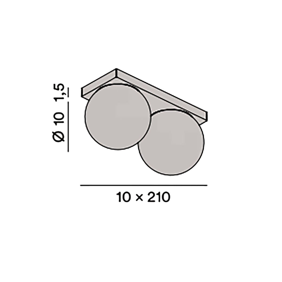Plafoniera Perenz DOT 8378 B LC LED 1633LM 3000K IP40 sfera vetro soffiato metallo bianco - 3