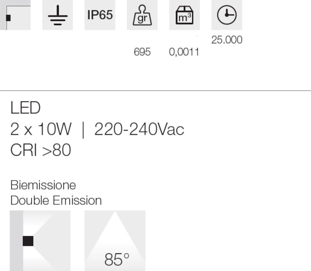 Applique classico Gea Led GES2245 LED IP65 alluminio marrone biemissione - 4