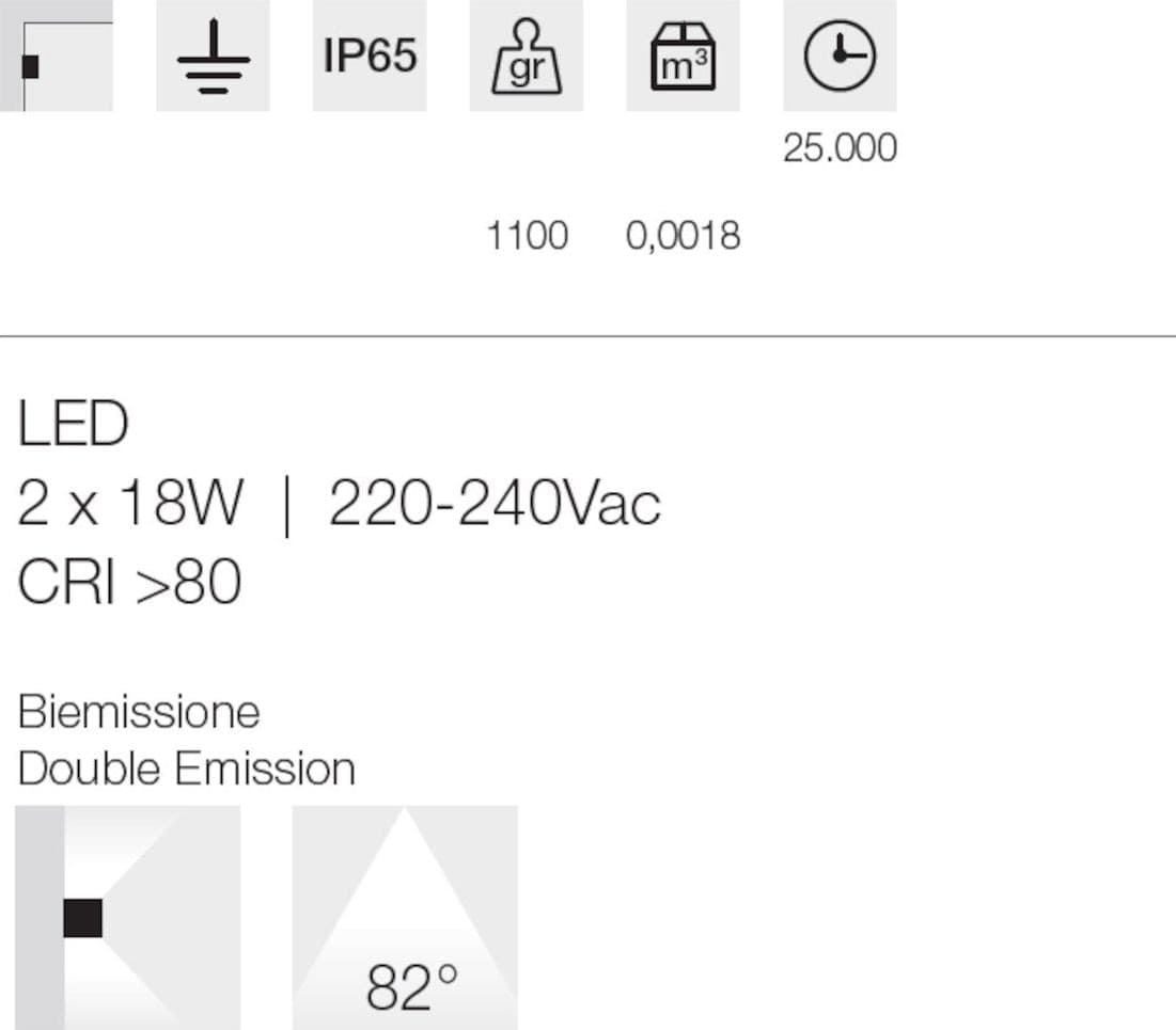 Applique moderno Gea Led GES2247 LED IP65 alluminio antracite biemissione - 3