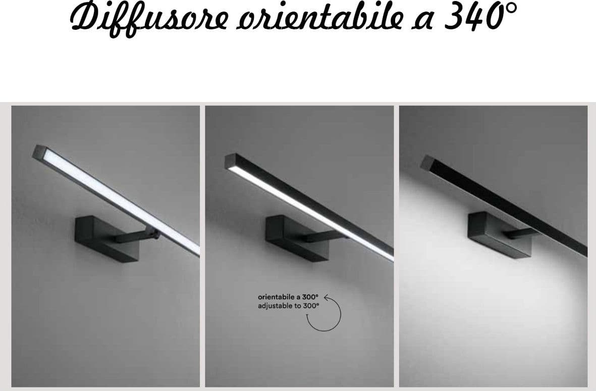 Applique Perenz RIGA 8042 N CT LED CCT 1120LM IP44 diffusore orientabile metallo nero opaco - 3