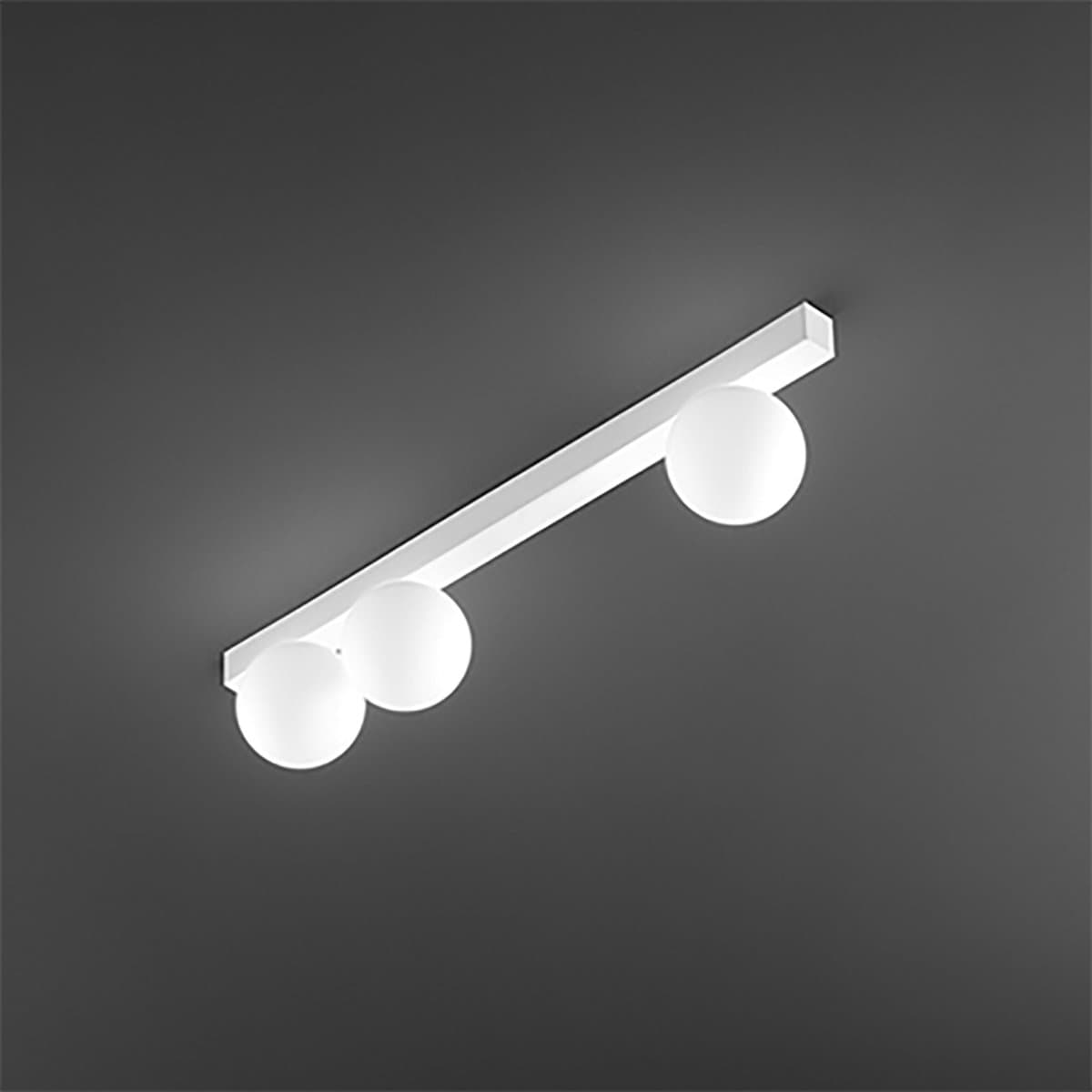 Plafoniera Perenz SNOOKY 8480 B G9 LED metallo bianco opaco sfera vetro soffiato bianco - 2