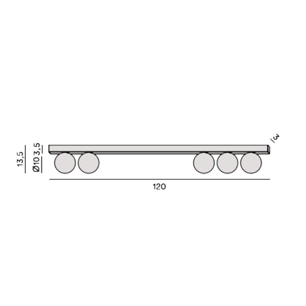 Plafoniera Perenz SNOOKY 8482 B G9 LED metallo bianco opaco sfera vetro soffiato bianco - 2