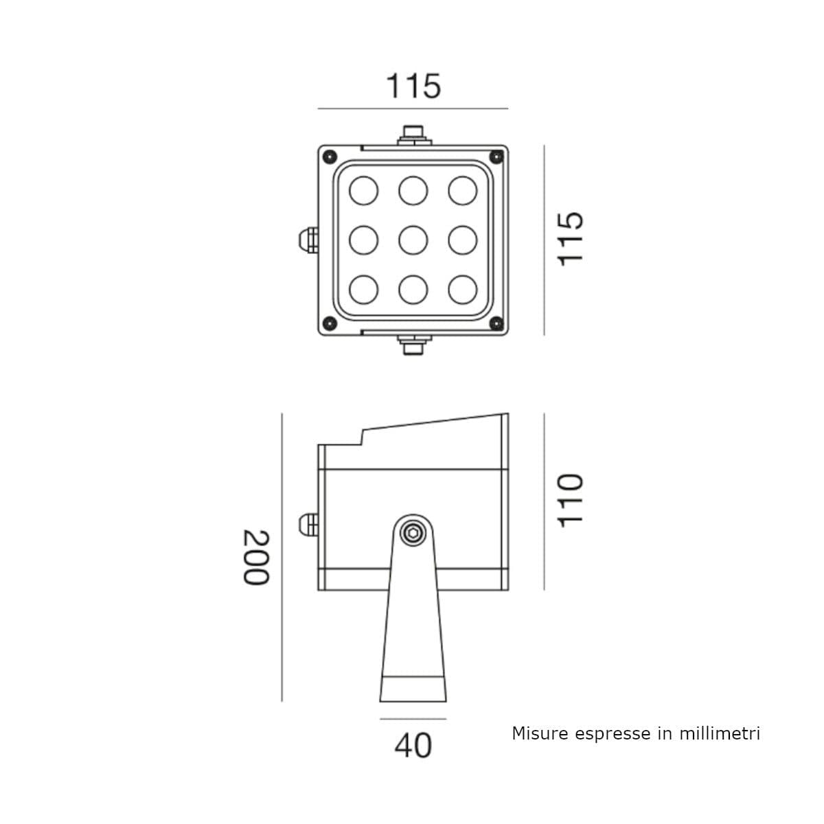 Proiettore moderno Gea Led GES2231 LED IP65 alluminio vetro orientabile - 3