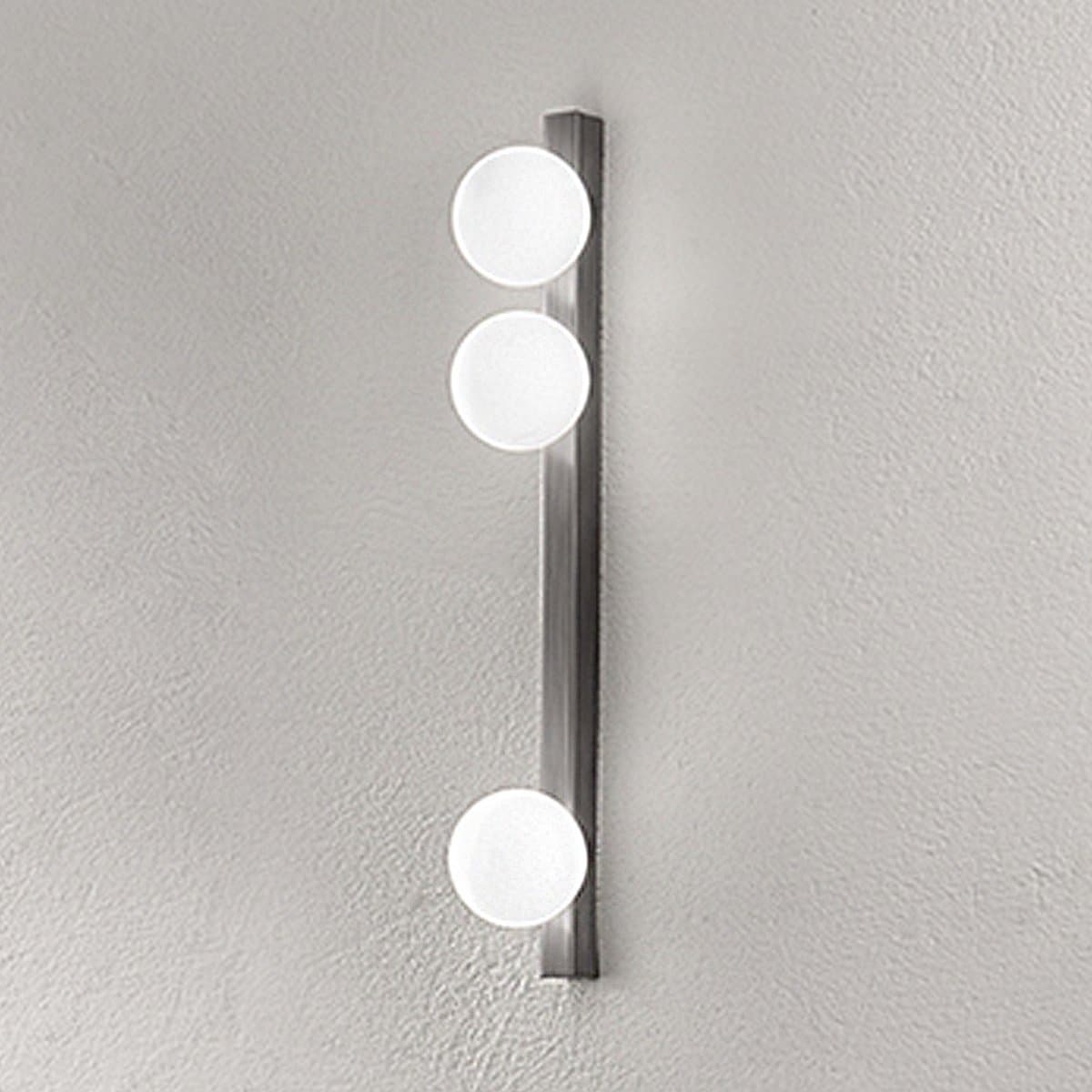 Applique Perenz SNOOKY 8480 GR G9 LED metallo grigio titanio sfera vetro soffiato bianco - 3
