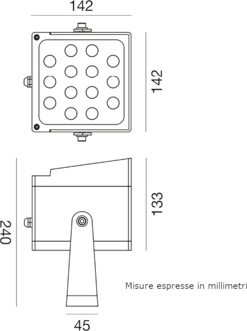 Proiettore classico Gea Led GES2235 LED IP65 alluminio vetro orientabile - 5