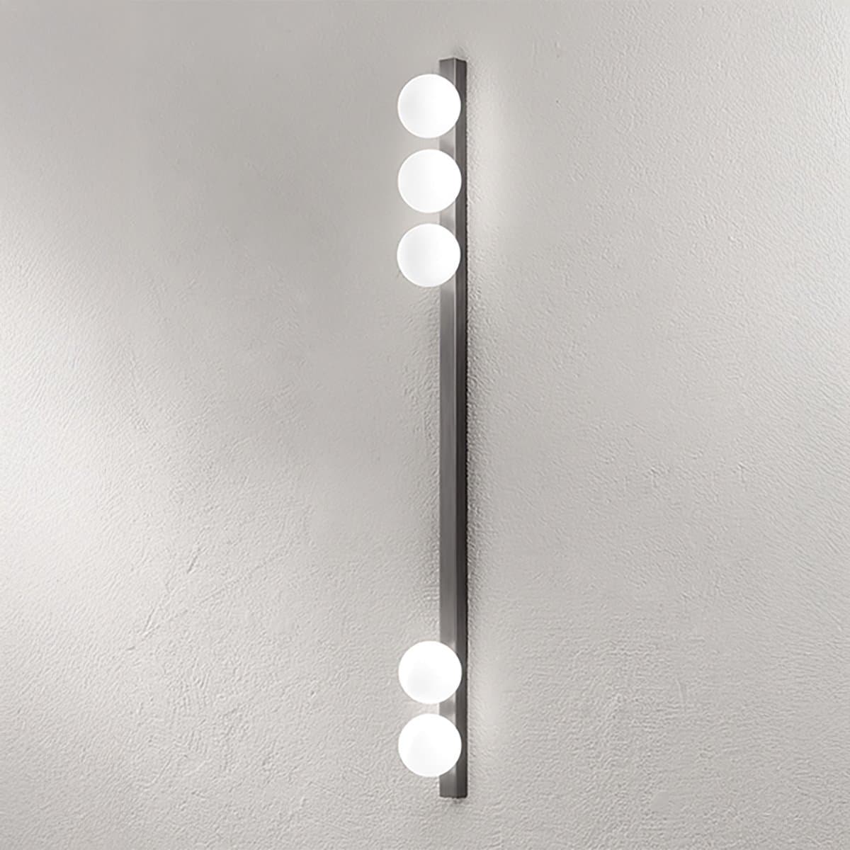Applique Perenz SNOOKY 8482 GR G9 LED metallo grigio titanio sfera vetro soffiato bianco - 2